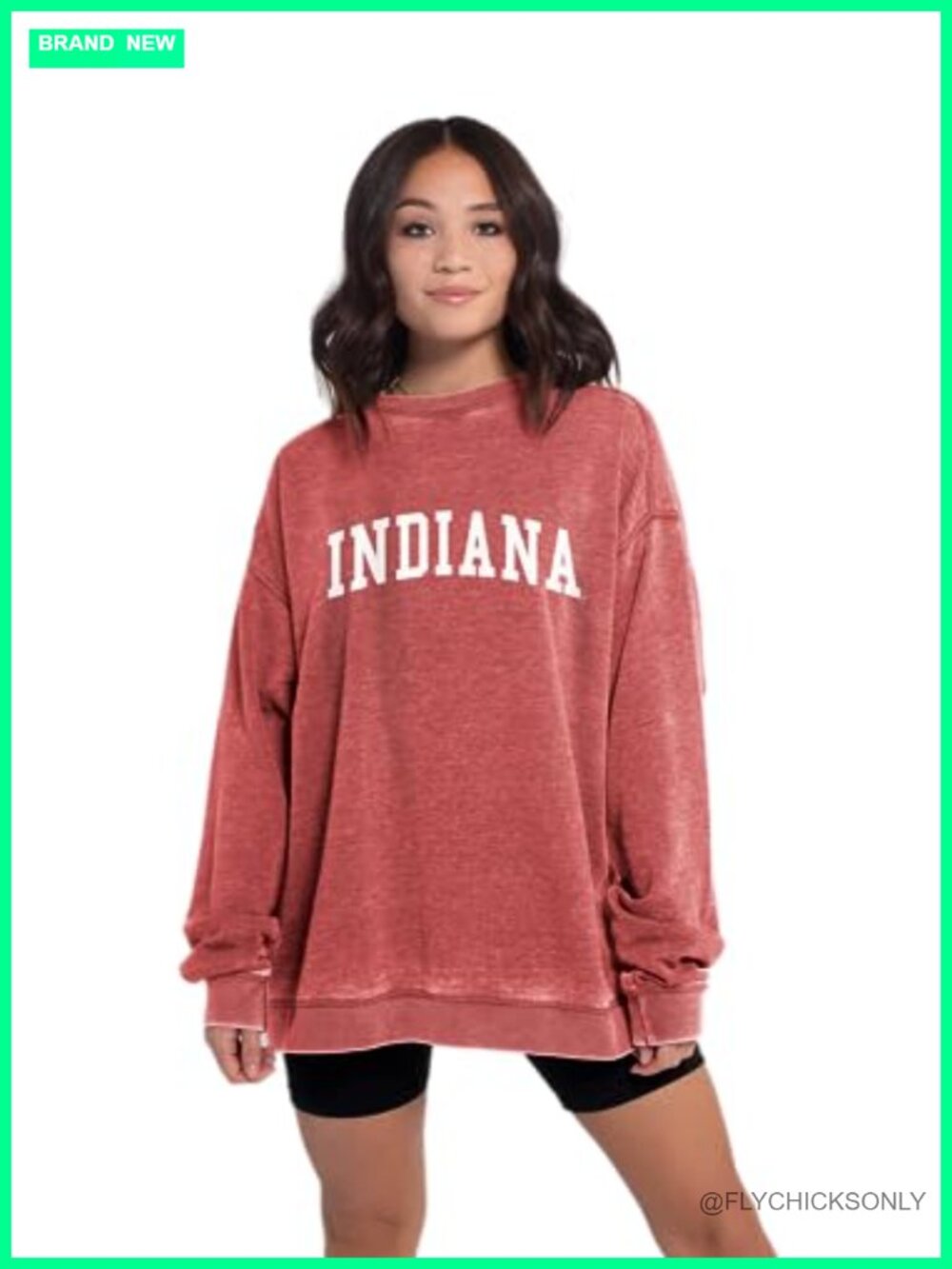 Oversized Dropped Shoulder Crewneck Sweatshirt NCAA Indiana Hoosiers